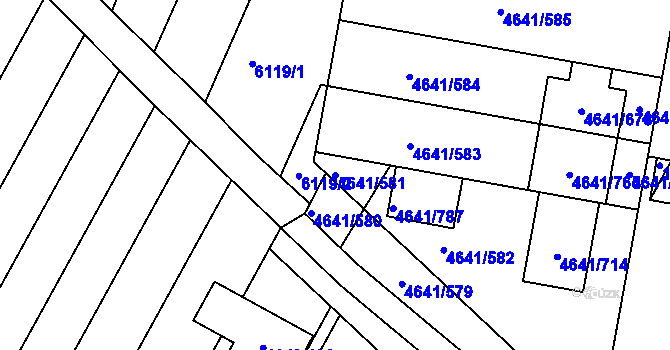 Parcela st. 4641/581 v KÚ Velké Pavlovice, Katastrální mapa