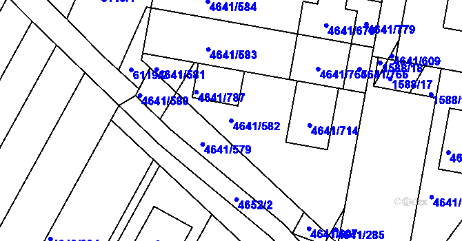 Parcela st. 4641/582 v KÚ Velké Pavlovice, Katastrální mapa