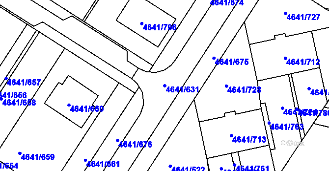 Parcela st. 4641/631 v KÚ Velké Pavlovice, Katastrální mapa