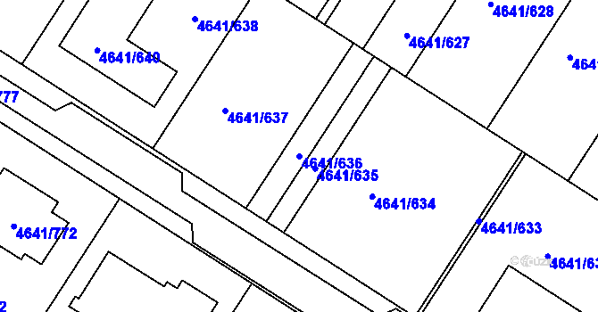 Parcela st. 4641/636 v KÚ Velké Pavlovice, Katastrální mapa