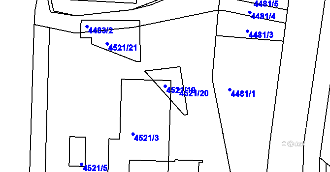 Parcela st. 4521/19 v KÚ Velké Pavlovice, Katastrální mapa