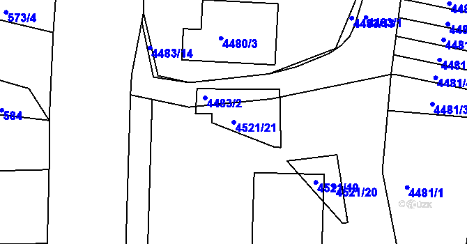 Parcela st. 4521/21 v KÚ Velké Pavlovice, Katastrální mapa