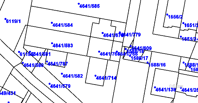 Parcela st. 4641/765 v KÚ Velké Pavlovice, Katastrální mapa