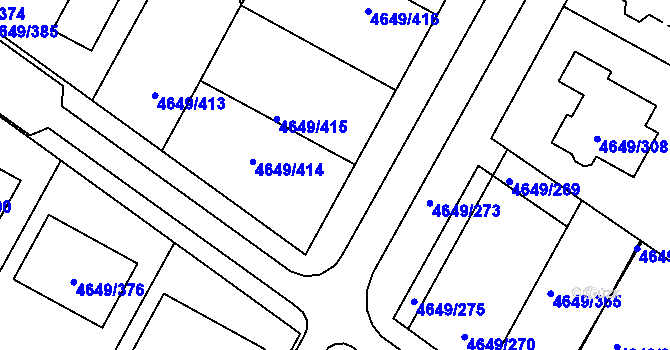 Parcela st. 4649/381 v KÚ Velké Pavlovice, Katastrální mapa