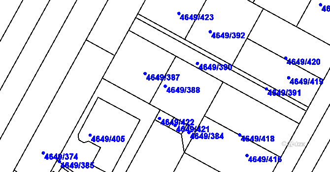 Parcela st. 4649/388 v KÚ Velké Pavlovice, Katastrální mapa