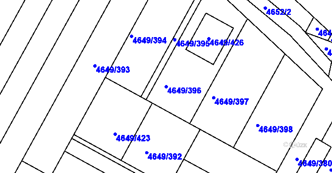 Parcela st. 4649/396 v KÚ Velké Pavlovice, Katastrální mapa