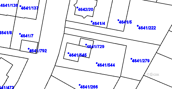 Parcela st. 4641/729 v KÚ Velké Pavlovice, Katastrální mapa