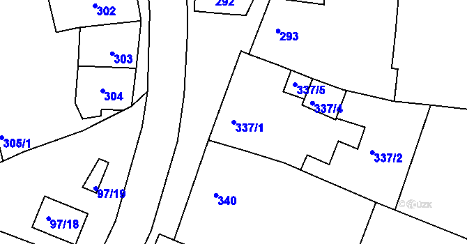 Parcela st. 337/1 v KÚ Velké Pavlovice, Katastrální mapa