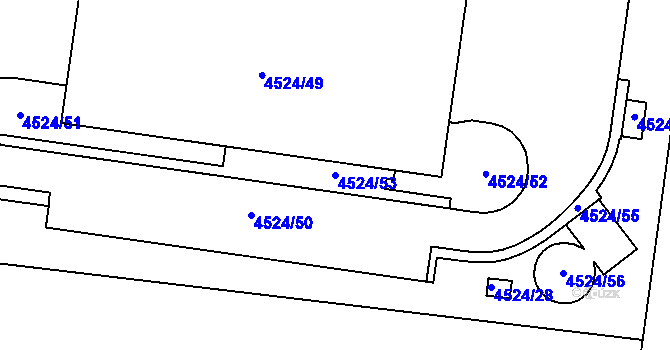 Parcela st. 4524/53 v KÚ Velké Pavlovice, Katastrální mapa