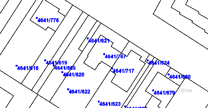 Parcela st. 4641/767 v KÚ Velké Pavlovice, Katastrální mapa