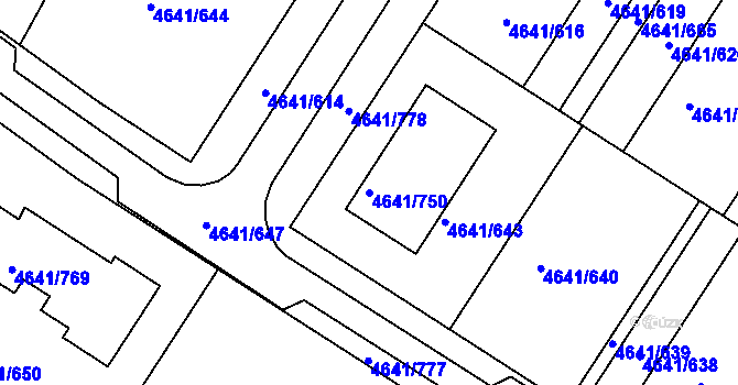 Parcela st. 4641/750 v KÚ Velké Pavlovice, Katastrální mapa