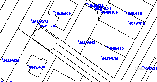 Parcela st. 4649/413 v KÚ Velké Pavlovice, Katastrální mapa