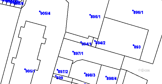 Parcela st. 894/1 v KÚ Velké Pavlovice, Katastrální mapa