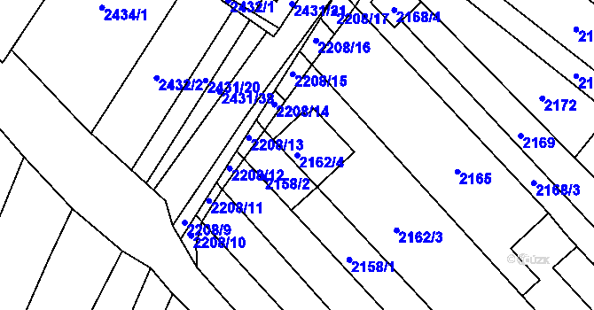 Parcela st. 2162/4 v KÚ Velké Pavlovice, Katastrální mapa