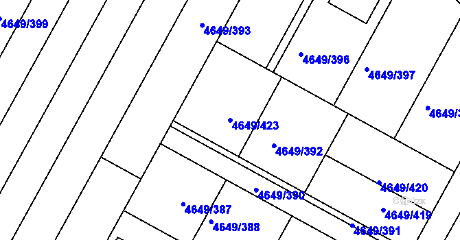 Parcela st. 4649/423 v KÚ Velké Pavlovice, Katastrální mapa
