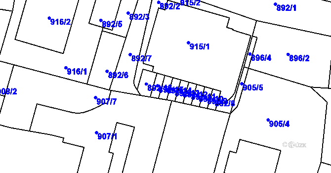 Parcela st. 892/14 v KÚ Velké Pavlovice, Katastrální mapa