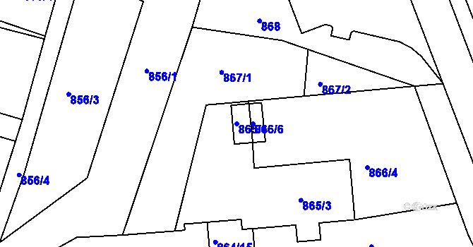Parcela st. 865/4 v KÚ Velké Pavlovice, Katastrální mapa