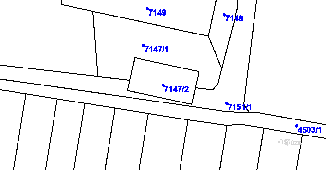 Parcela st. 7147/2 v KÚ Velké Pavlovice, Katastrální mapa