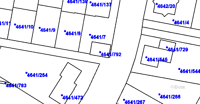 Parcela st. 4641/792 v KÚ Velké Pavlovice, Katastrální mapa