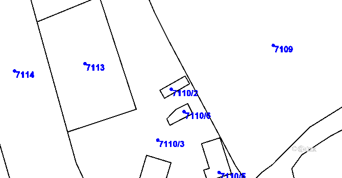 Parcela st. 7110/2 v KÚ Velké Pavlovice, Katastrální mapa