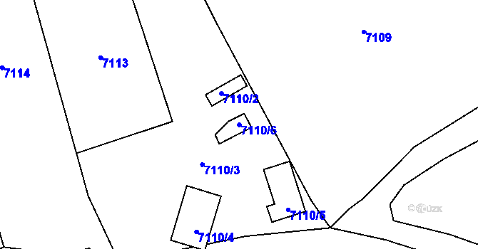 Parcela st. 7110/6 v KÚ Velké Pavlovice, Katastrální mapa