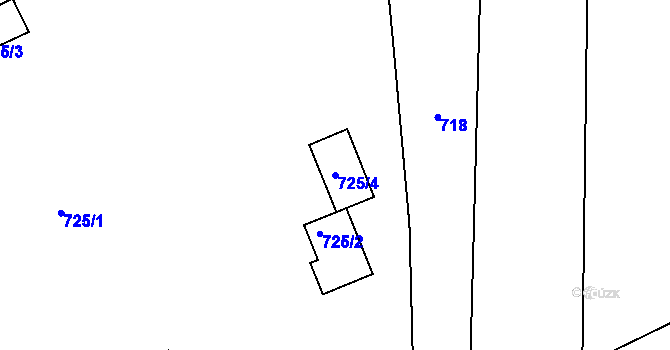Parcela st. 725/4 v KÚ Velké Pavlovice, Katastrální mapa
