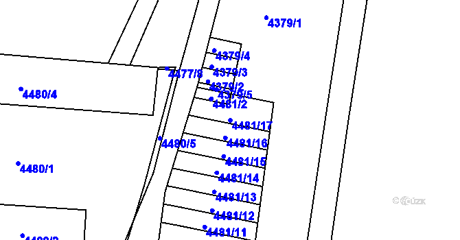 Parcela st. 4481/17 v KÚ Velké Pavlovice, Katastrální mapa