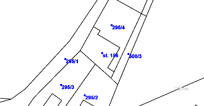 Parcela st. 156 v KÚ Velké Petrovice, Katastrální mapa