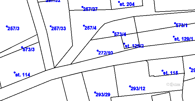 Parcela st. 272/10 v KÚ Velké Petrovice, Katastrální mapa