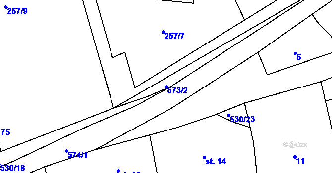 Parcela st. 573/2 v KÚ Velké Petrovice, Katastrální mapa