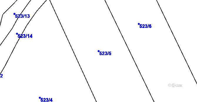 Parcela st. 523/5 v KÚ Velké Petrovice, Katastrální mapa
