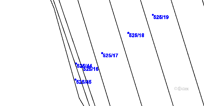 Parcela st. 525/17 v KÚ Velké Petrovice, Katastrální mapa