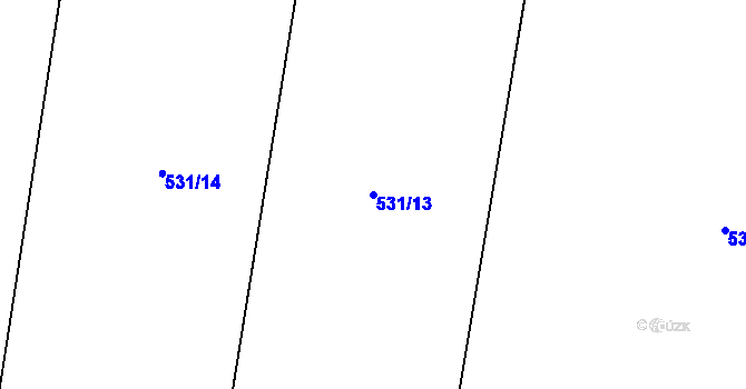 Parcela st. 531/13 v KÚ Lojovice, Katastrální mapa
