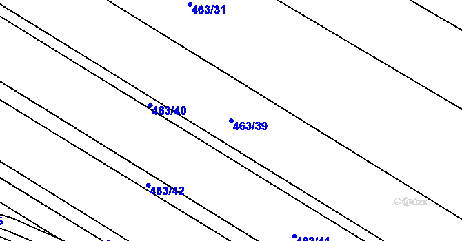 Parcela st. 463/39 v KÚ Mokřany u Velkých Popovic, Katastrální mapa