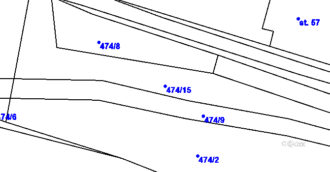 Parcela st. 474/15 v KÚ Mokřany u Velkých Popovic, Katastrální mapa