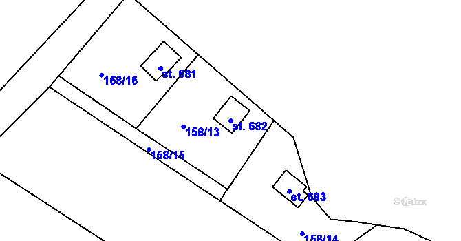 Parcela st. 682 v KÚ Velké Popovice, Katastrální mapa