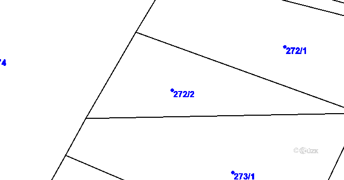 Parcela st. 272/2 v KÚ Velké Popovice, Katastrální mapa