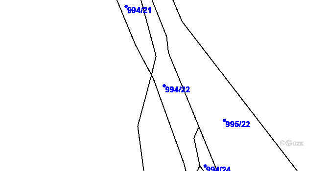Parcela st. 994/22 v KÚ Velké Popovice, Katastrální mapa