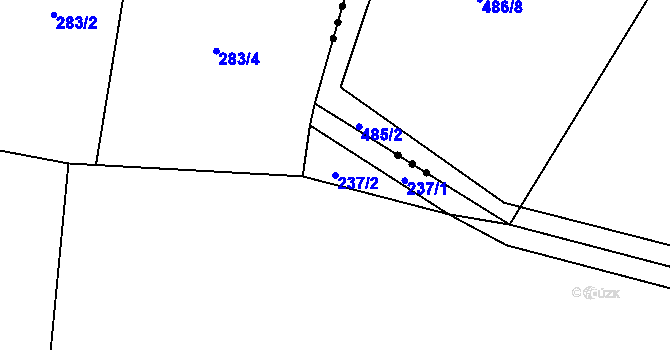 Parcela st. 237/2 v KÚ Velké Popovice, Katastrální mapa