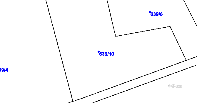 Parcela st. 639/10 v KÚ Velké Popovice, Katastrální mapa