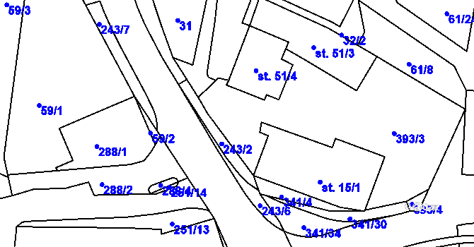 Parcela st. 15/3 v KÚ Velké Přílepy, Katastrální mapa