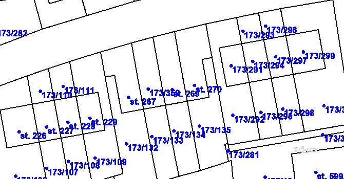 Parcela st. 269 v KÚ Velké Přílepy, Katastrální mapa