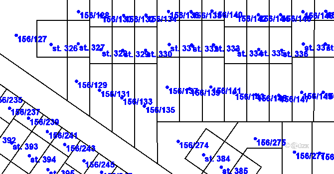 Parcela st. 156/137 v KÚ Velké Přílepy, Katastrální mapa