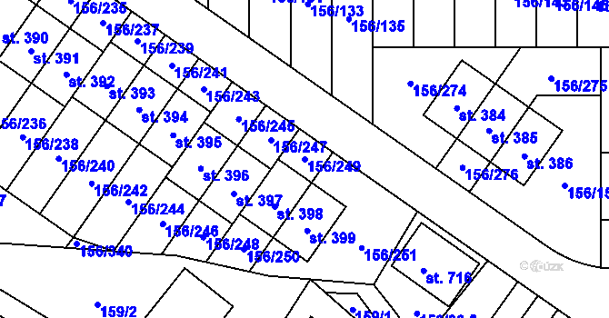 Parcela st. 156/249 v KÚ Velké Přílepy, Katastrální mapa
