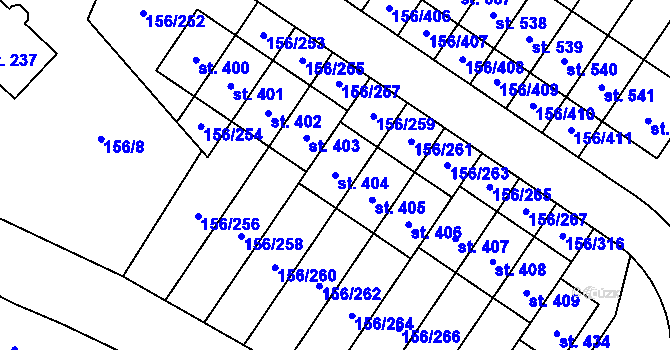 Parcela st. 404 v KÚ Velké Přílepy, Katastrální mapa