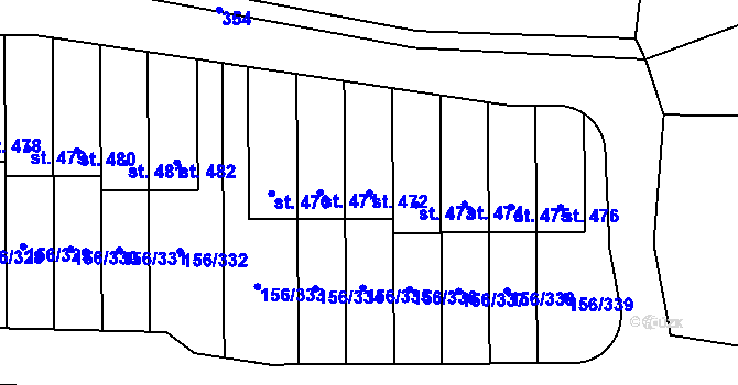 Parcela st. 472 v KÚ Velké Přílepy, Katastrální mapa