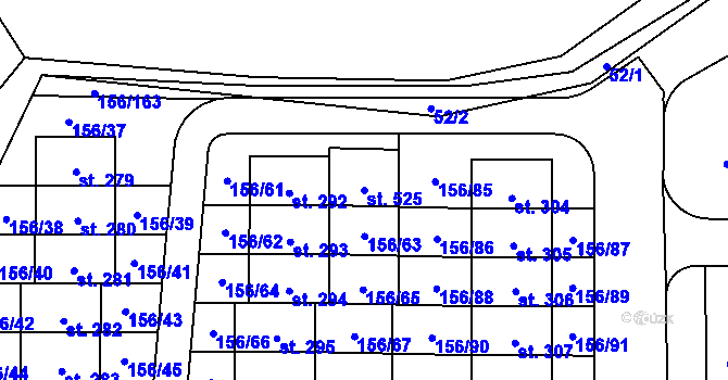 Parcela st. 525 v KÚ Velké Přílepy, Katastrální mapa