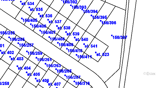 Parcela st. 541 v KÚ Velké Přílepy, Katastrální mapa