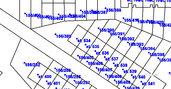 Parcela st. 535 v KÚ Velké Přílepy, Katastrální mapa