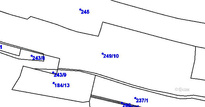 Parcela st. 249/10 v KÚ Velké Přílepy, Katastrální mapa